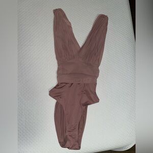 H&M Ruched Bodysuit with twisted back detail (Pink/Blush color, fit is size S)